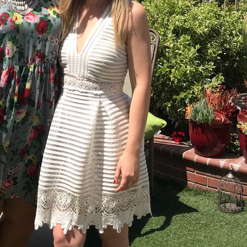 Anthropologie White lace dress